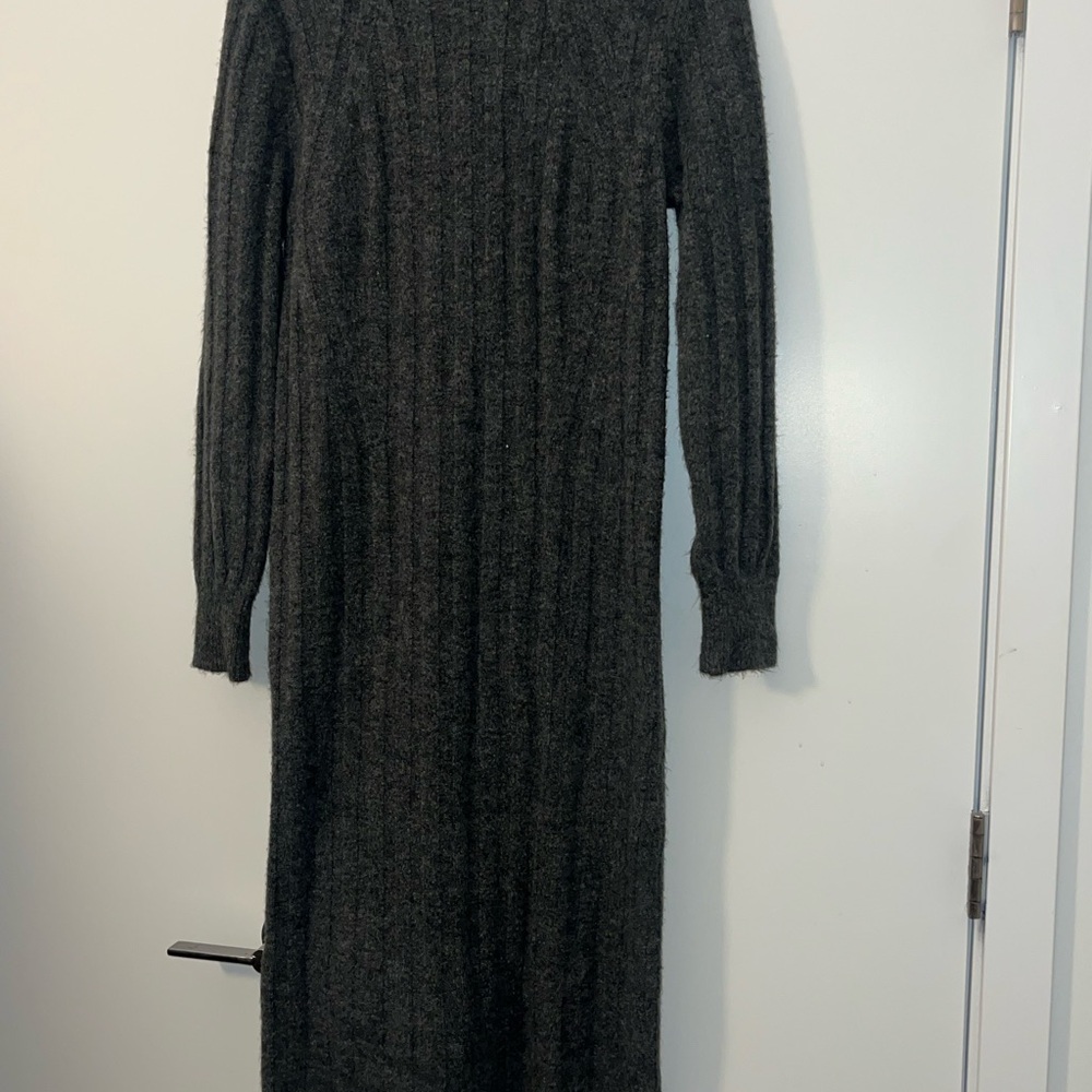 Charcoal Long Sleeve Sweater Dress